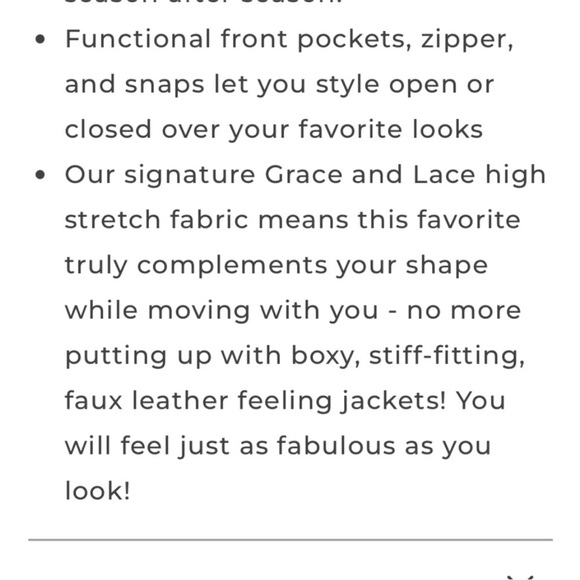 Grace & Lace Move Free Leather Like Moto Jacket in Blush, Like New - Picture 14 of 15